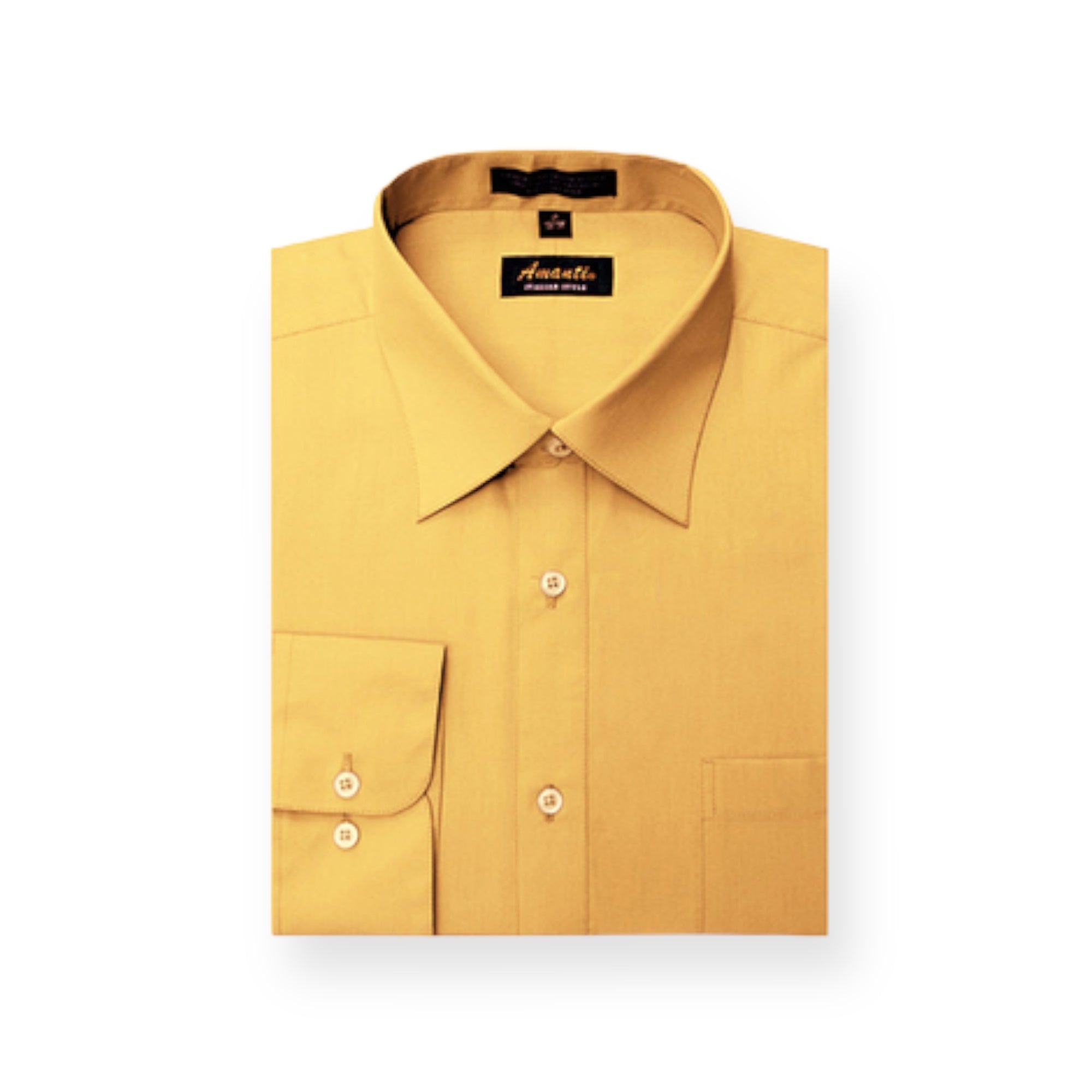 AMANTI: Slim Dress Shirt Mustard